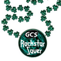 Clover Shaped Mardi Gras Beads with Inline Medallion